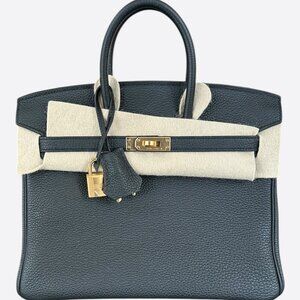 Hermes Black Togo & Gold Hardware Birkin 25